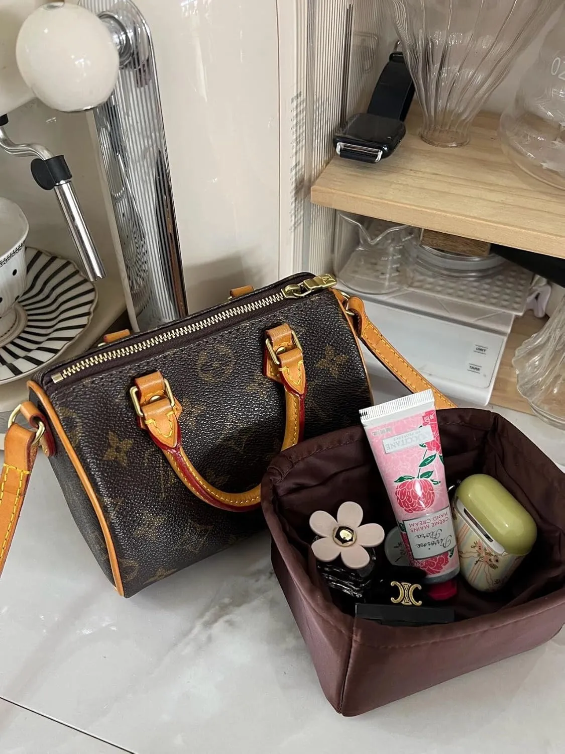 Custom Speedy Bag Organizer Insert, Silky Purse Insert Compatible with LV Speedy Bags, Lightweight Handbag Shaper for Daily Use (Custom Color)
