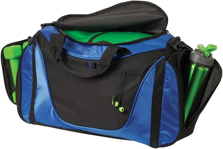 Custom Sport Duffel Bags for Men, Women, Two-Tone, Navy - Add Your Monogram - Personalized Weekender Bag for Gym, Overnight, Travel