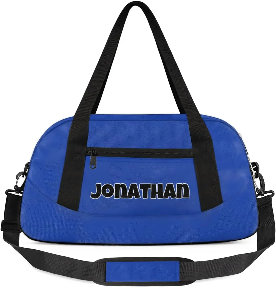 Custom Sport Gym Bag, Personalized Name Overnight Duffel Bag for Boys Girls Dance Weekender Bags Travel Tote Bag, Blue A