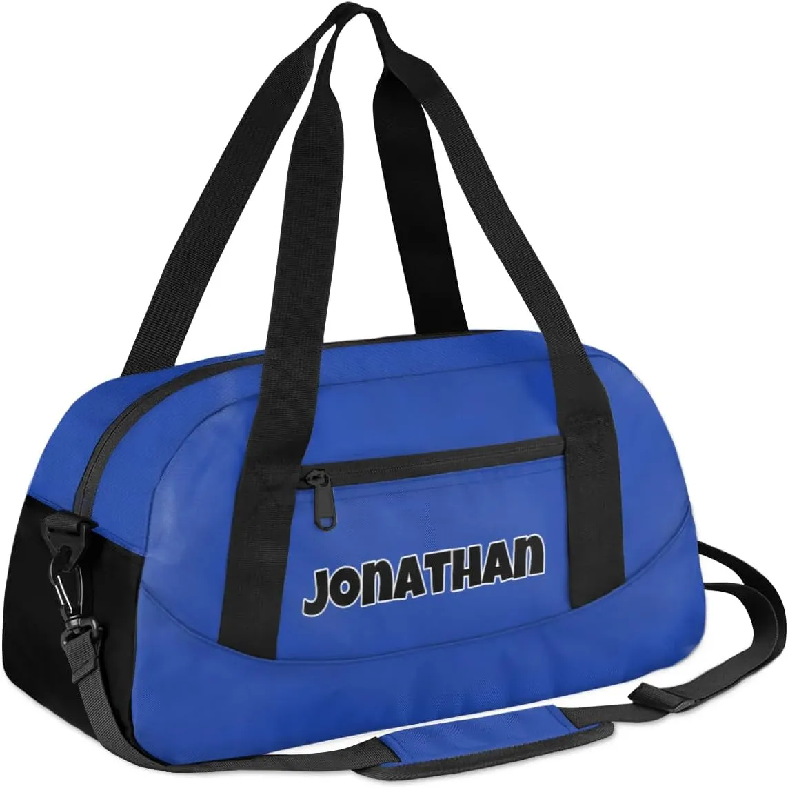 Custom Sport Gym Bag, Personalized Name Overnight Duffel Bag for Boys Girls Dance Weekender Bags Travel Tote Bag, Blue A