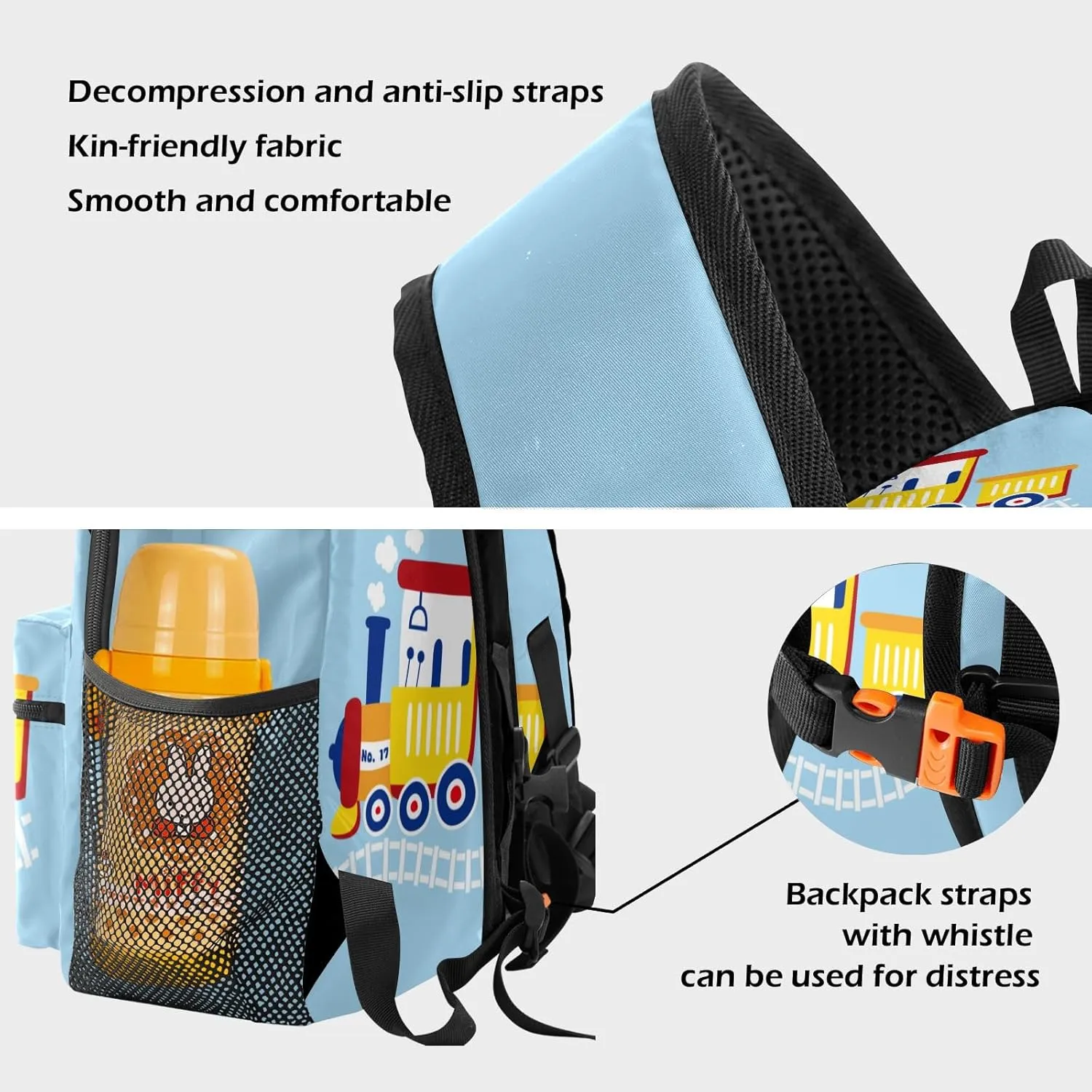 Custom Toddler Kids Bag,Cartoon Cute Train Personalized Preschool Backpack for Gift Boys Girl Nursery Bags