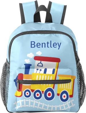 Custom Toddler Kids Bag,Cartoon Cute Train Personalized Preschool Backpack for Gift Boys Girl Nursery Bags