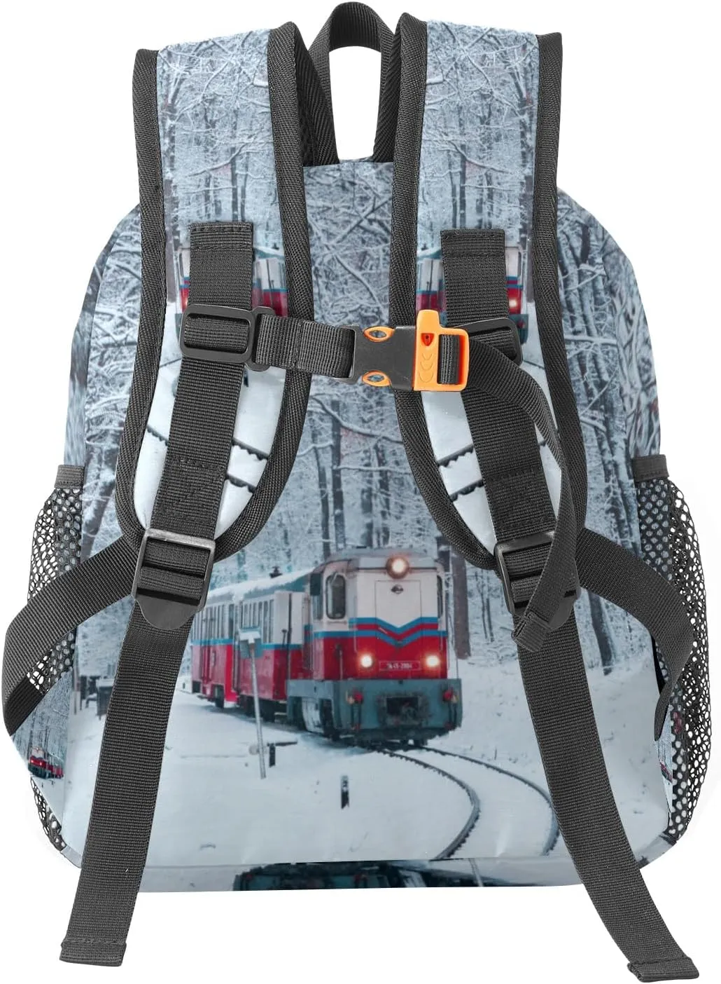 Custom Toddler Kids Bag,Train Railway Snow Forest Personalized Preschool Backpack for Gift Boys Girl Nursery Bags