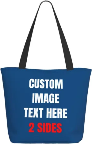 Custom Tote Bag With Logo Photo, Custom Bag, Personalized Shopping Bags Reusable Grocery Bags Bulk For Work Travel Gifts