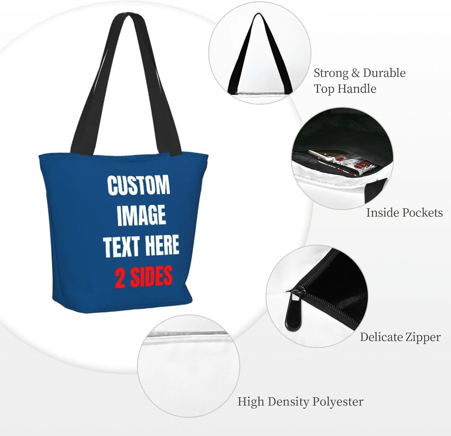 Custom Tote Bag With Logo Photo, Custom Bag, Personalized Shopping Bags Reusable Grocery Bags Bulk For Work Travel Gifts