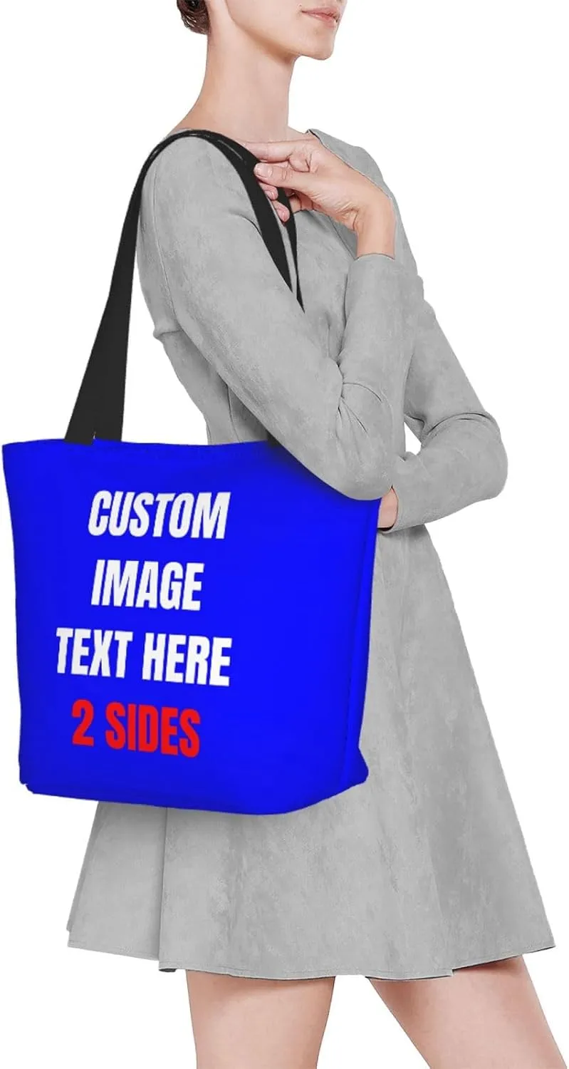 Custom Tote Bag With Logo Photo, Custom Bag, Personalized Shopping Bags Reusable Grocery Bags Bulk For Work Travel Gifts
