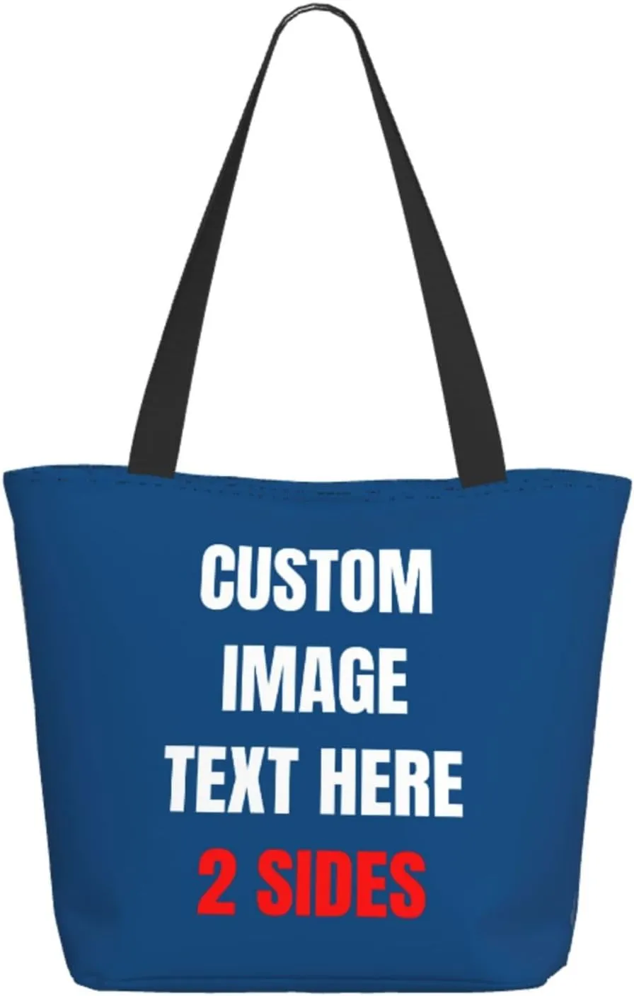 Custom Tote Bag With Logo Photo, Custom Bag, Personalized Shopping Bags Reusable Grocery Bags Bulk For Work Travel Gifts