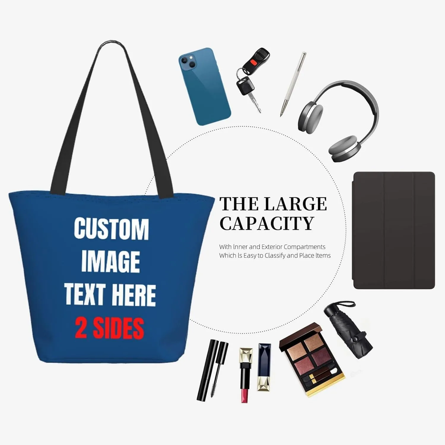 Custom Tote Bag With Logo Photo, Custom Bag, Personalized Shopping Bags Reusable Grocery Bags Bulk For Work Travel Gifts