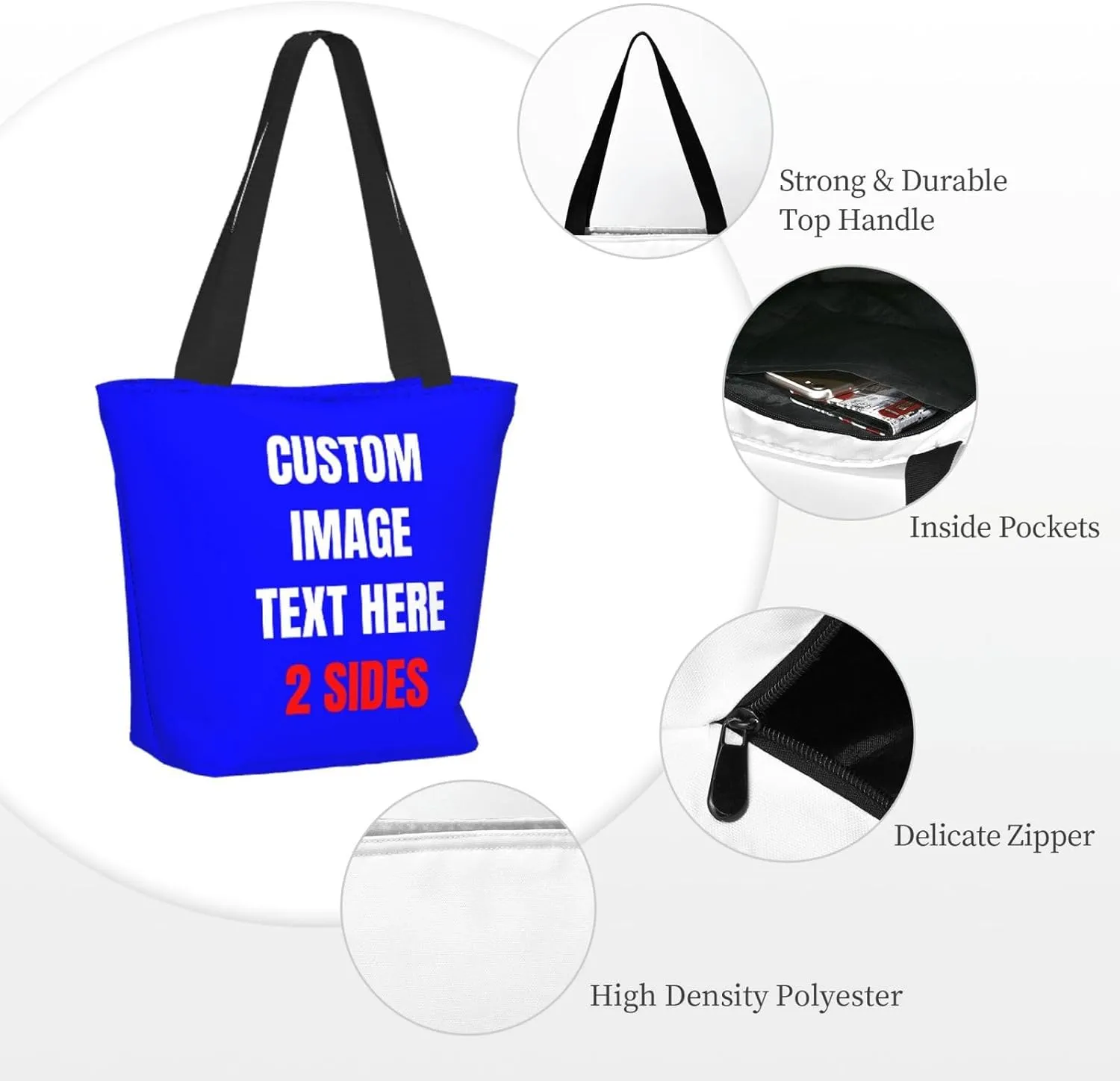Custom Tote Bag With Logo Photo, Custom Bag, Personalized Shopping Bags Reusable Grocery Bags Bulk For Work Travel Gifts