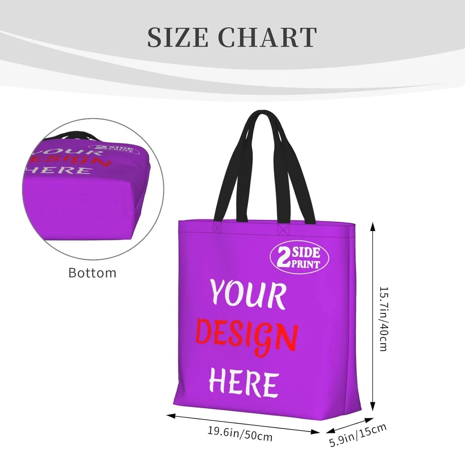 Custom Tote Bags Add Your Design For Business Travel Personalized Shoulder Beach Bag For Women Teachers