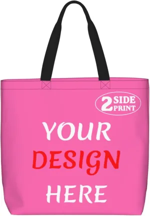 Custom Tote Bags Add Your Design For Business Travel Personalized Shoulder Beach Bag For Women Teachers