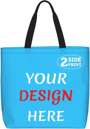 Custom Tote Bags Add Your Design For Business Travel Personalized Shoulder Beach Bag For Women Teachers