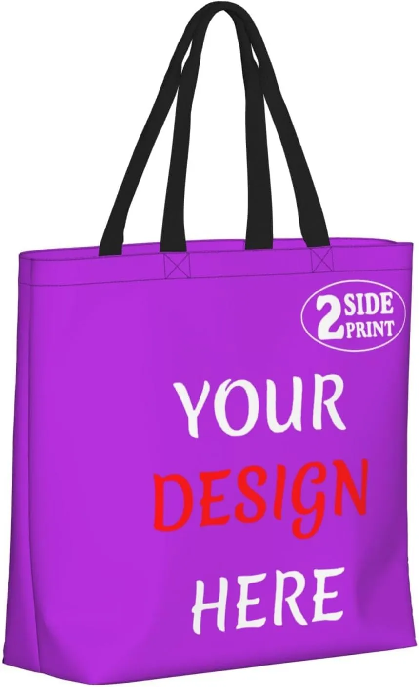 Custom Tote Bags Add Your Design For Business Travel Personalized Shoulder Beach Bag For Women Teachers