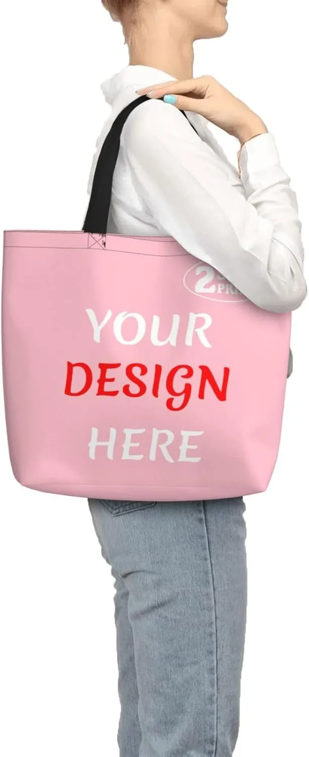 Custom Tote Bags Add Your Design For Business Travel Personalized Shoulder Beach Bag For Women Teachers