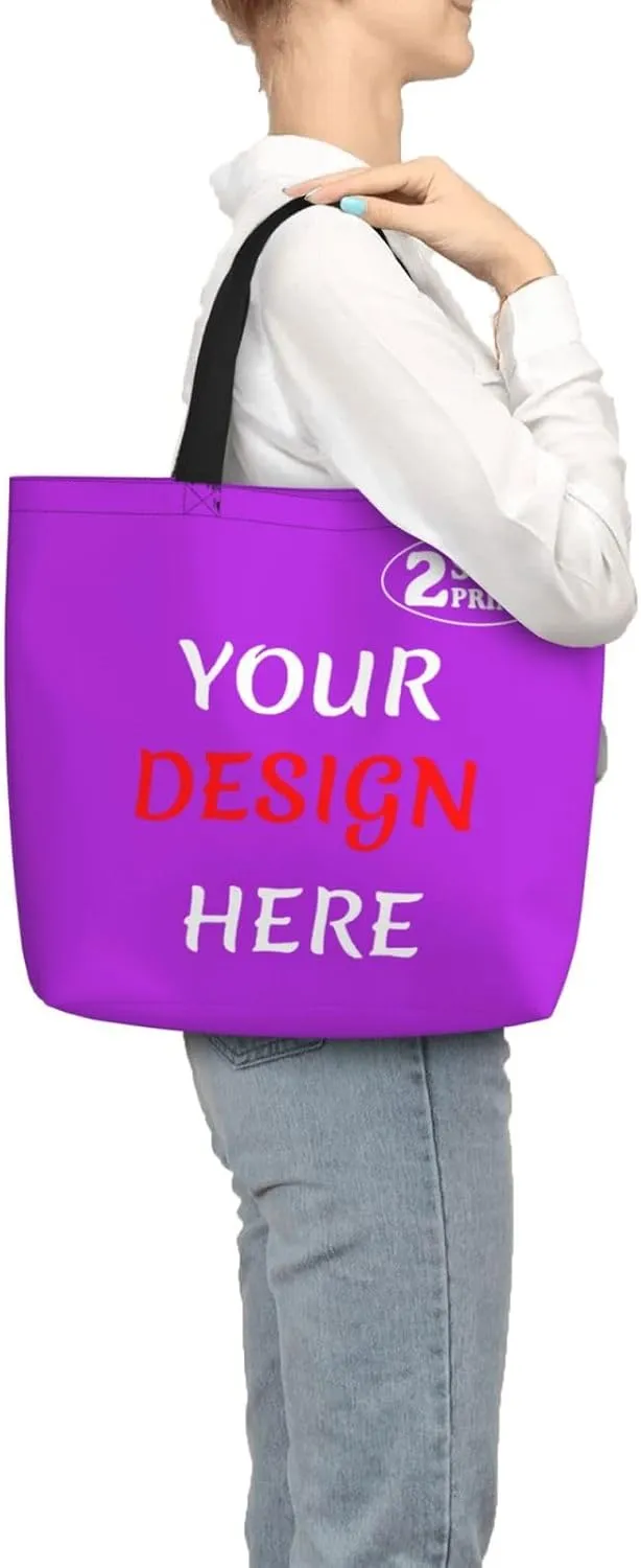 Custom Tote Bags Add Your Design For Business Travel Personalized Shoulder Beach Bag For Women Teachers