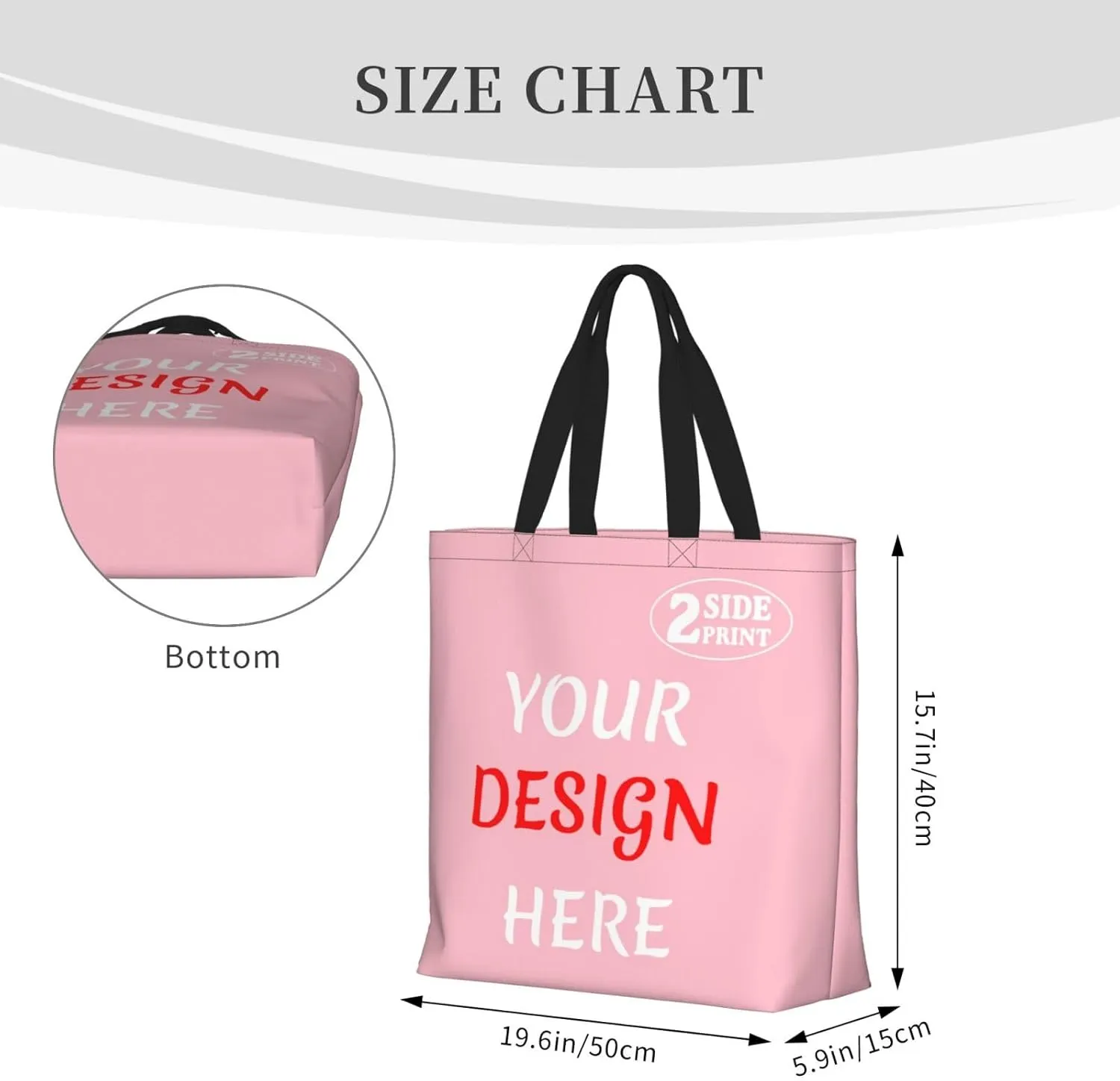 Custom Tote Bags Add Your Design For Business Travel Personalized Shoulder Beach Bag For Women Teachers