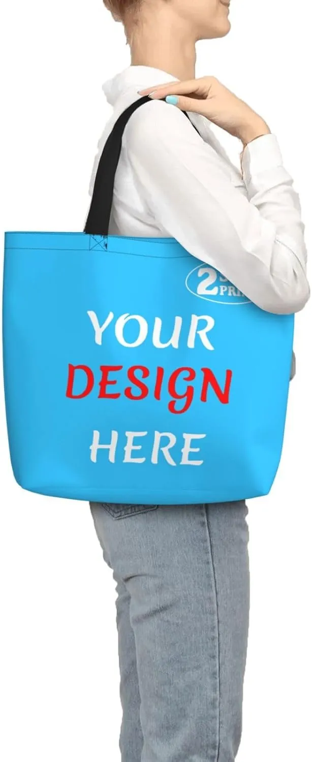 Custom Tote Bags Add Your Design For Business Travel Personalized Shoulder Beach Bag For Women Teachers