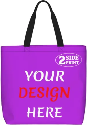 Custom Tote Bags Add Your Design For Business Travel Personalized Shoulder Beach Bag For Women Teachers