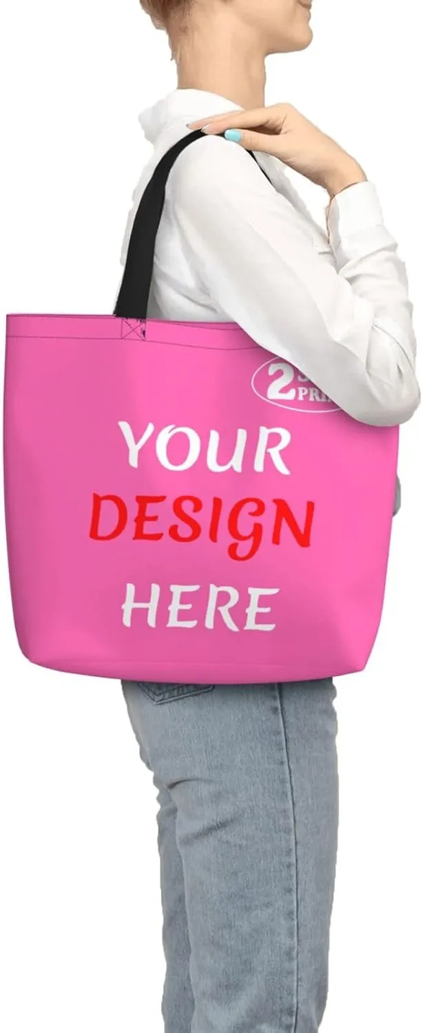 Custom Tote Bags Add Your Design For Business Travel Personalized Shoulder Beach Bag For Women Teachers