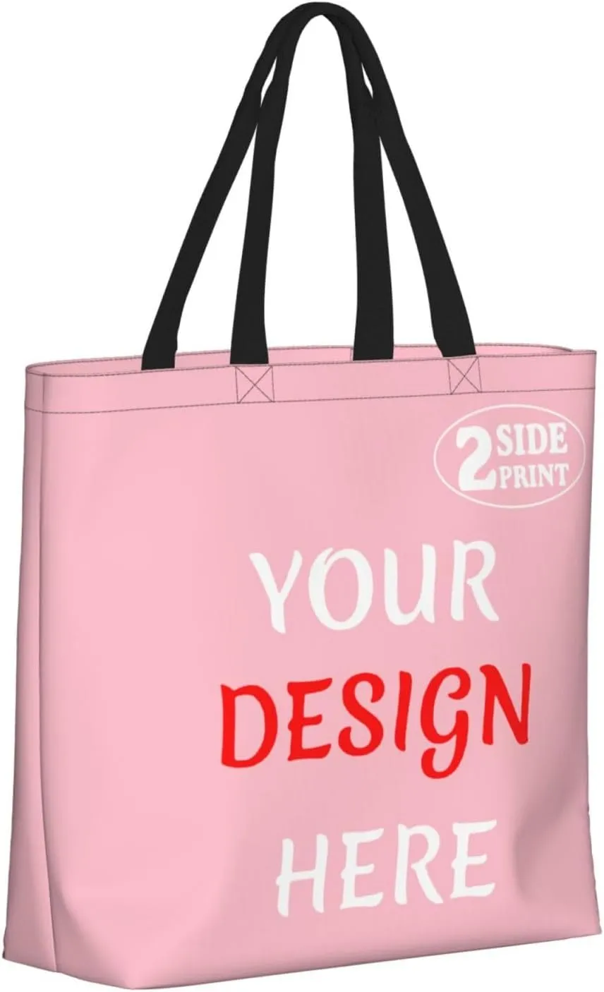 Custom Tote Bags Add Your Design For Business Travel Personalized Shoulder Beach Bag For Women Teachers