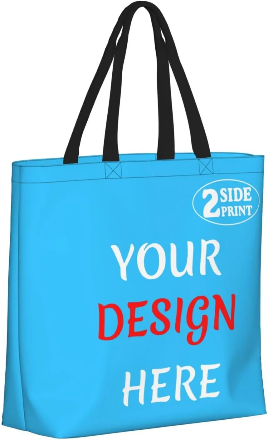 Custom Tote Bags Add Your Design For Business Travel Personalized Shoulder Beach Bag For Women Teachers