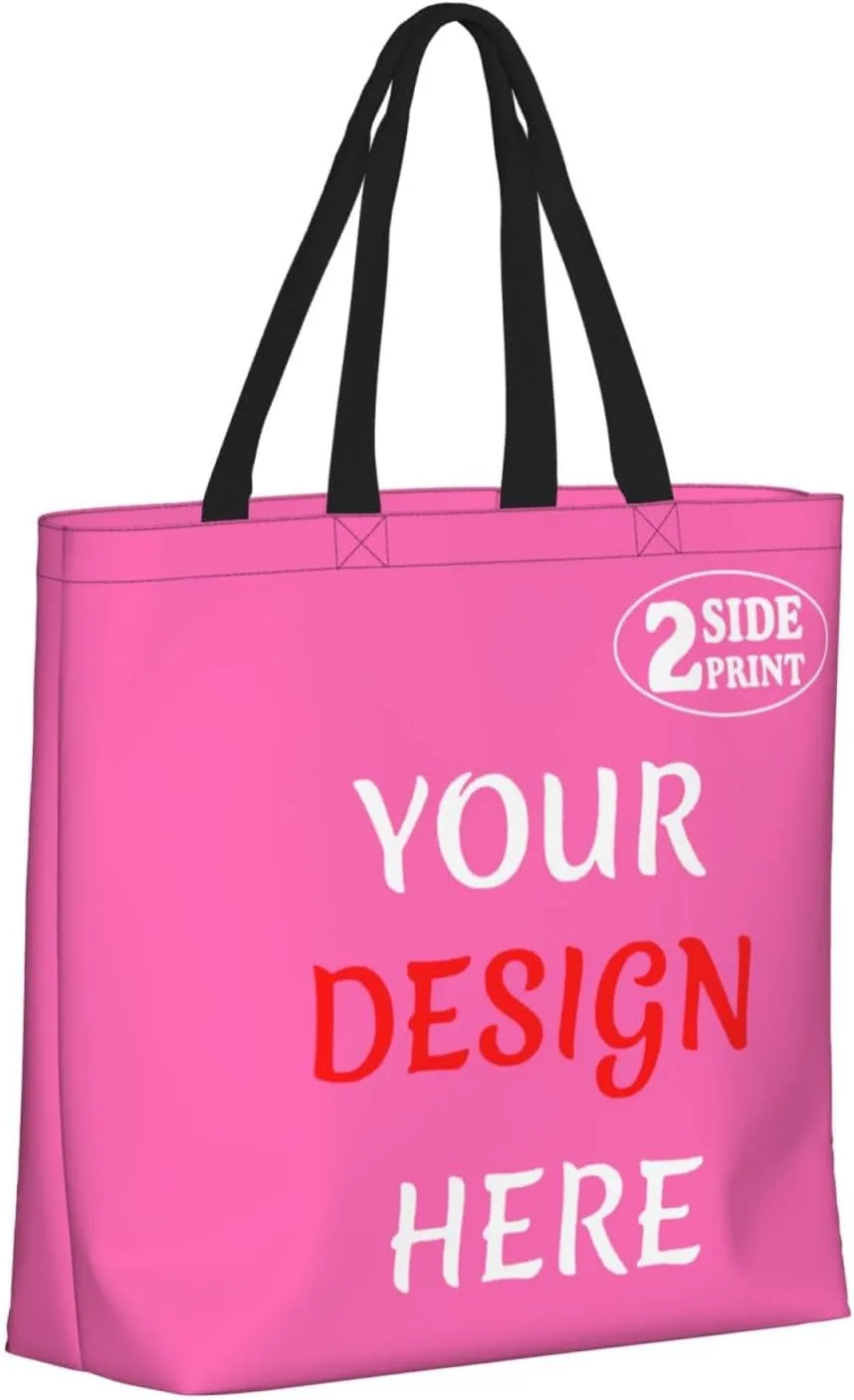 Custom Tote Bags Add Your Design For Business Travel Personalized Shoulder Beach Bag For Women Teachers
