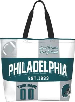 Custom Tote Bags Custom Football Bag Personalized Add Your Name and Number Shoulder Bag Beach Bag For Women Fans Gift