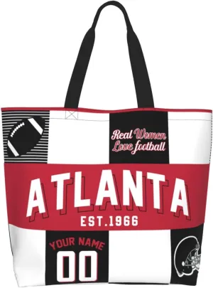 Custom Tote Bags Custom Football Bag Personalized Add Your Name and Number Shoulder Bag Beach Bag For Women Fans Gift