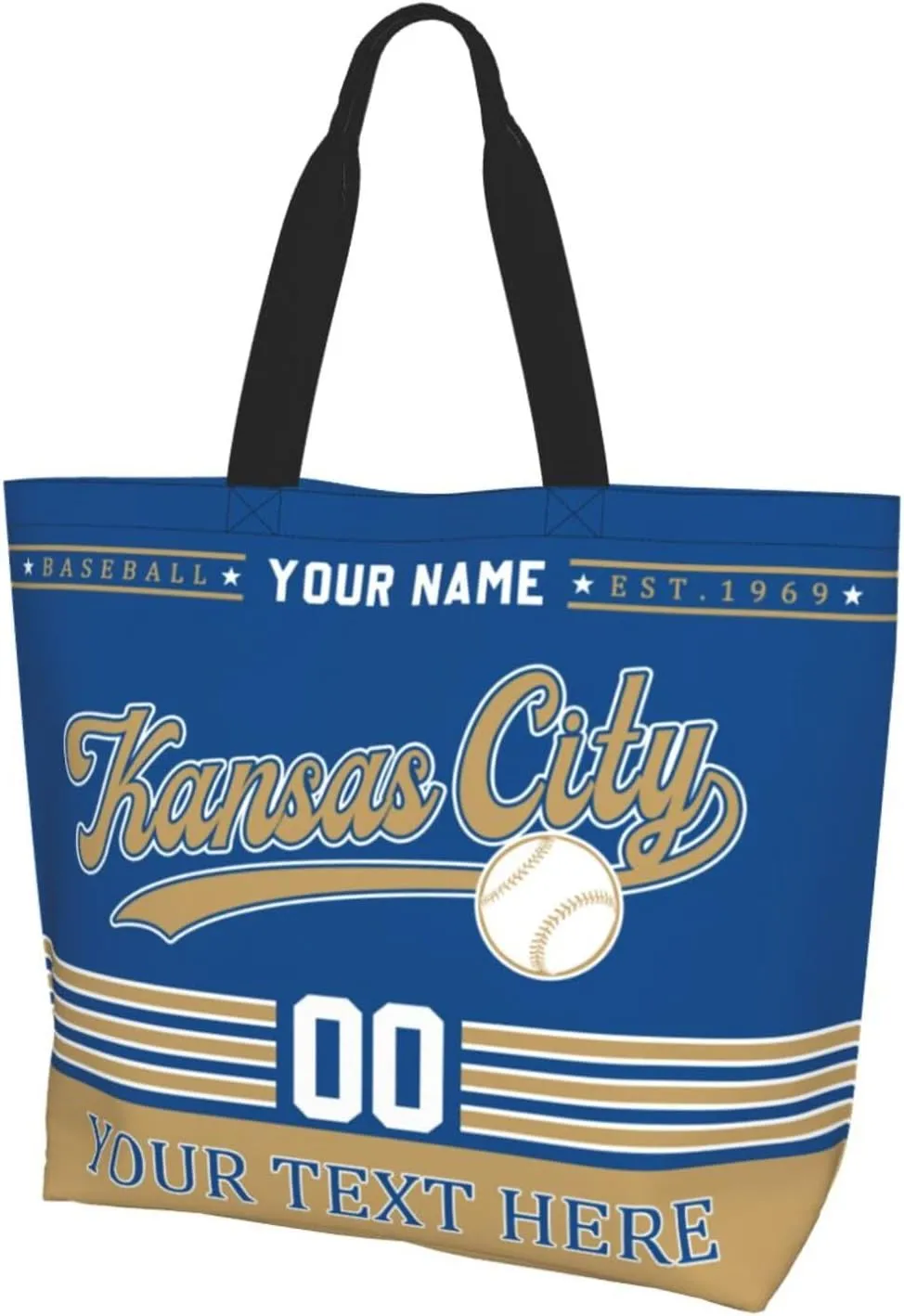 Custom Tote Bags Personalized Custom Baseball Shoulder Bag Shopping Tote Beach Travel Handbag for Women Fans Gift