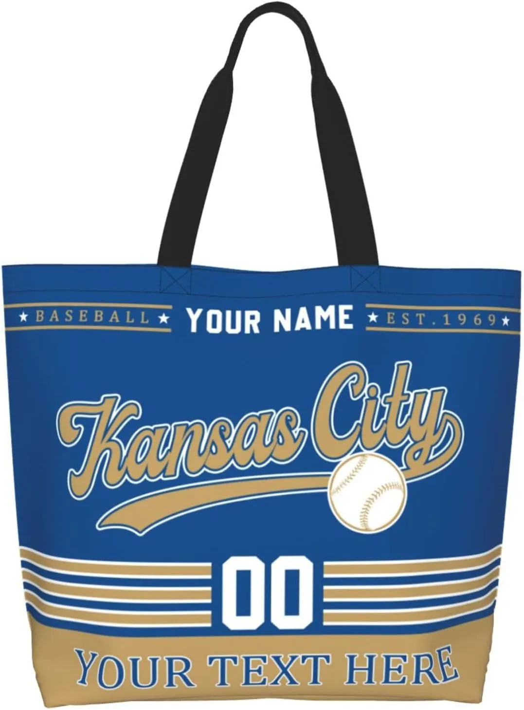 Custom Tote Bags Personalized Custom Baseball Shoulder Bag Shopping Tote Beach Travel Handbag for Women Fans Gift