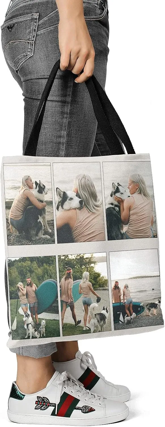 Custom Tote Bags Personalized Tote Bags with Texts photos Personalized Tote Bag Add Image