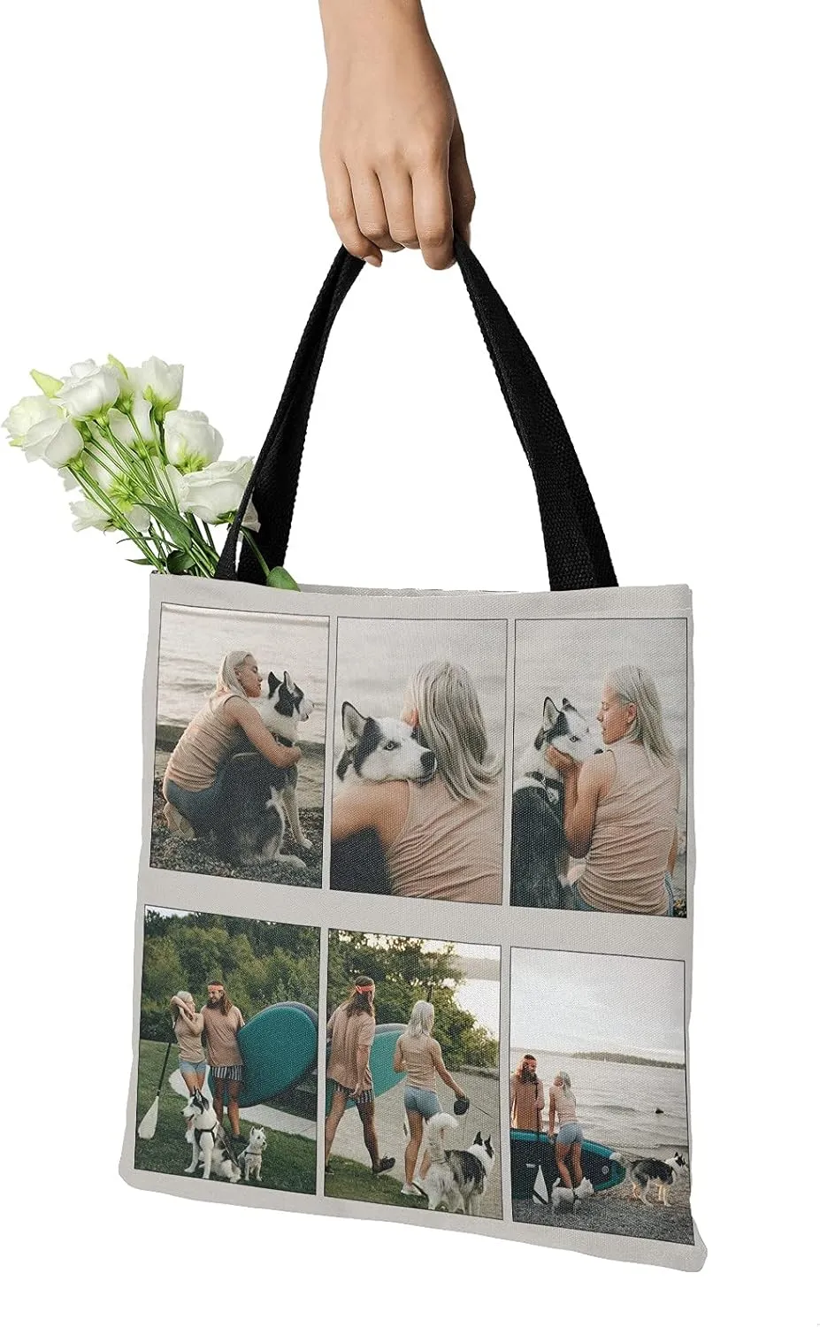 Custom Tote Bags Personalized Tote Bags with Texts photos Personalized Tote Bag Add Image