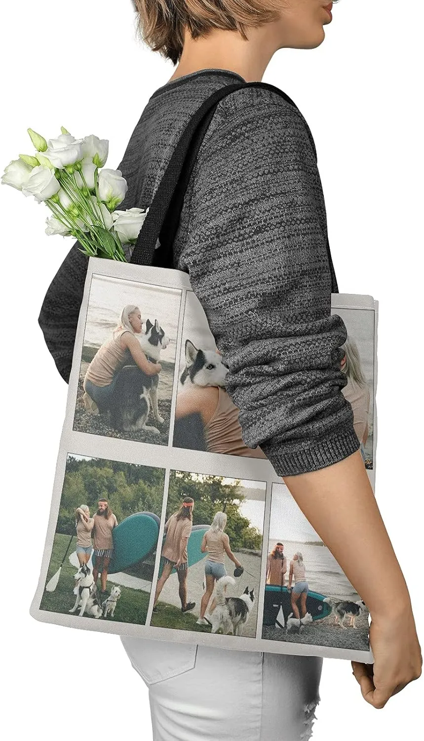 Custom Tote Bags Personalized Tote Bags with Texts photos Personalized Tote Bag Add Image