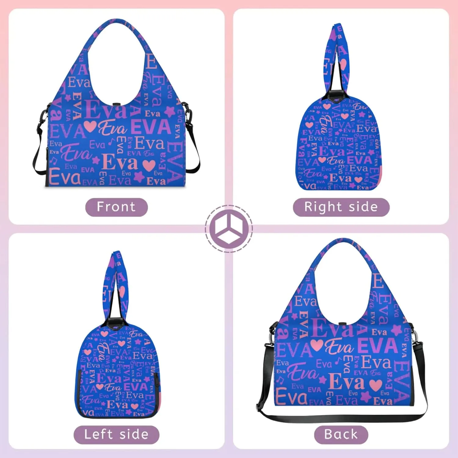 Custom Women Dance Ballet Duffle Bag Personalized Name Yoga Mat Sport Gym Bags