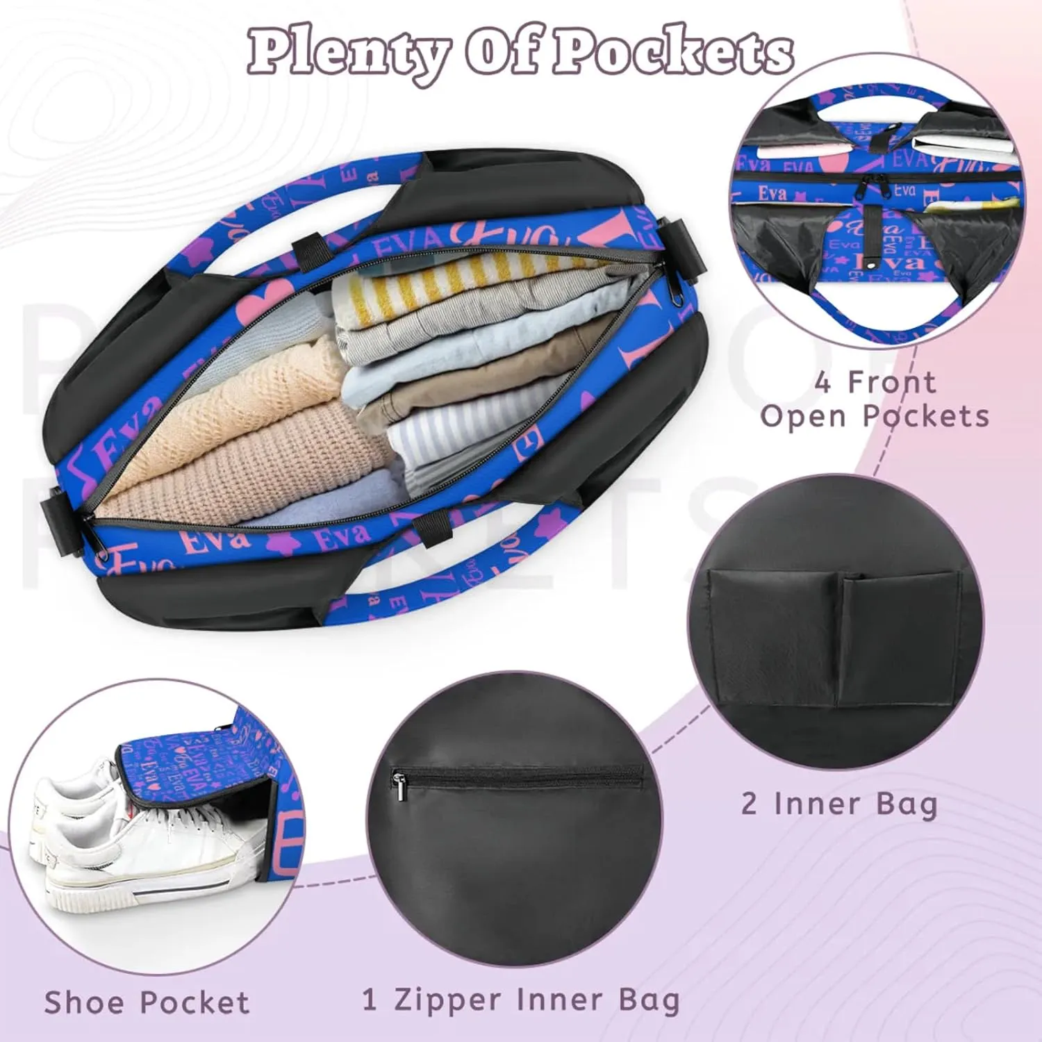 Custom Women Dance Ballet Duffle Bag Personalized Name Yoga Mat Sport Gym Bags