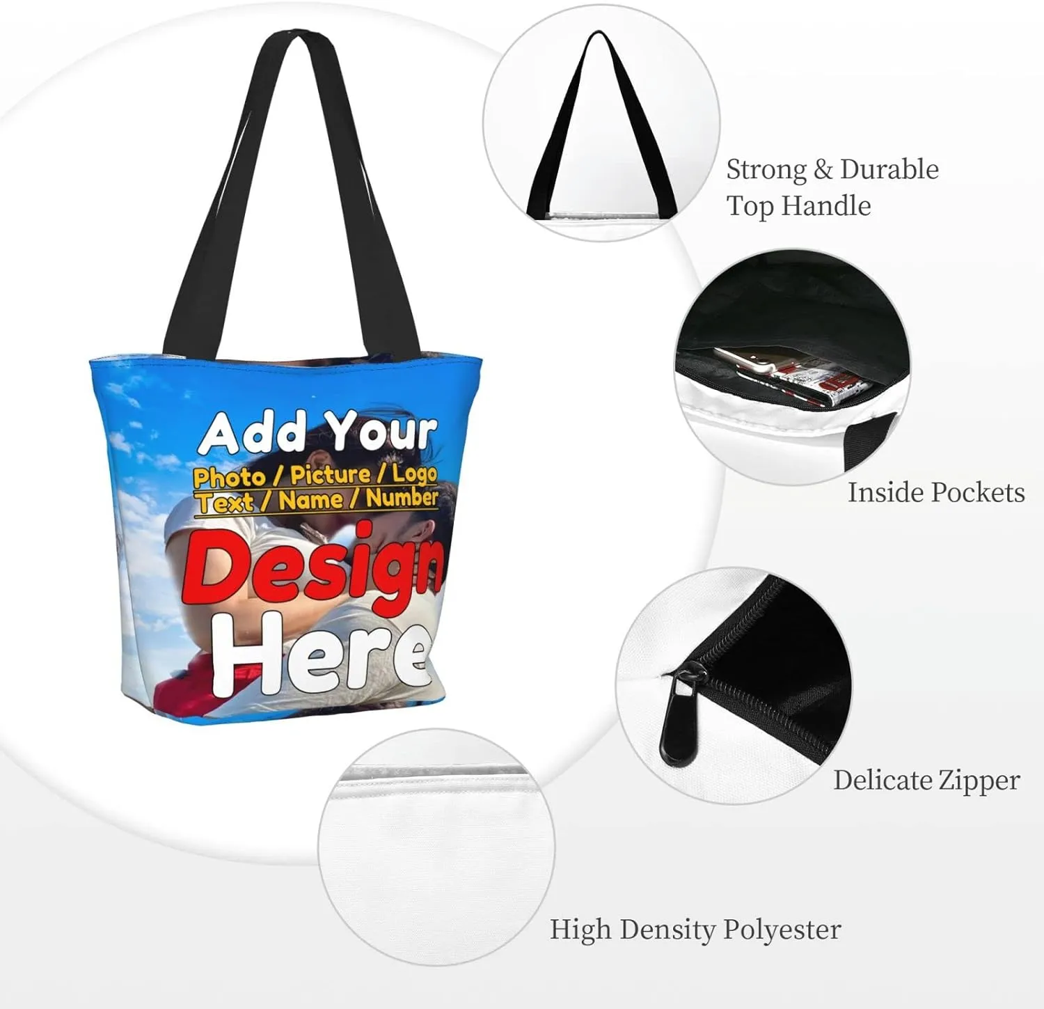 Custom Women's Tote Bag - Personalized Shoulder Handbag Gift