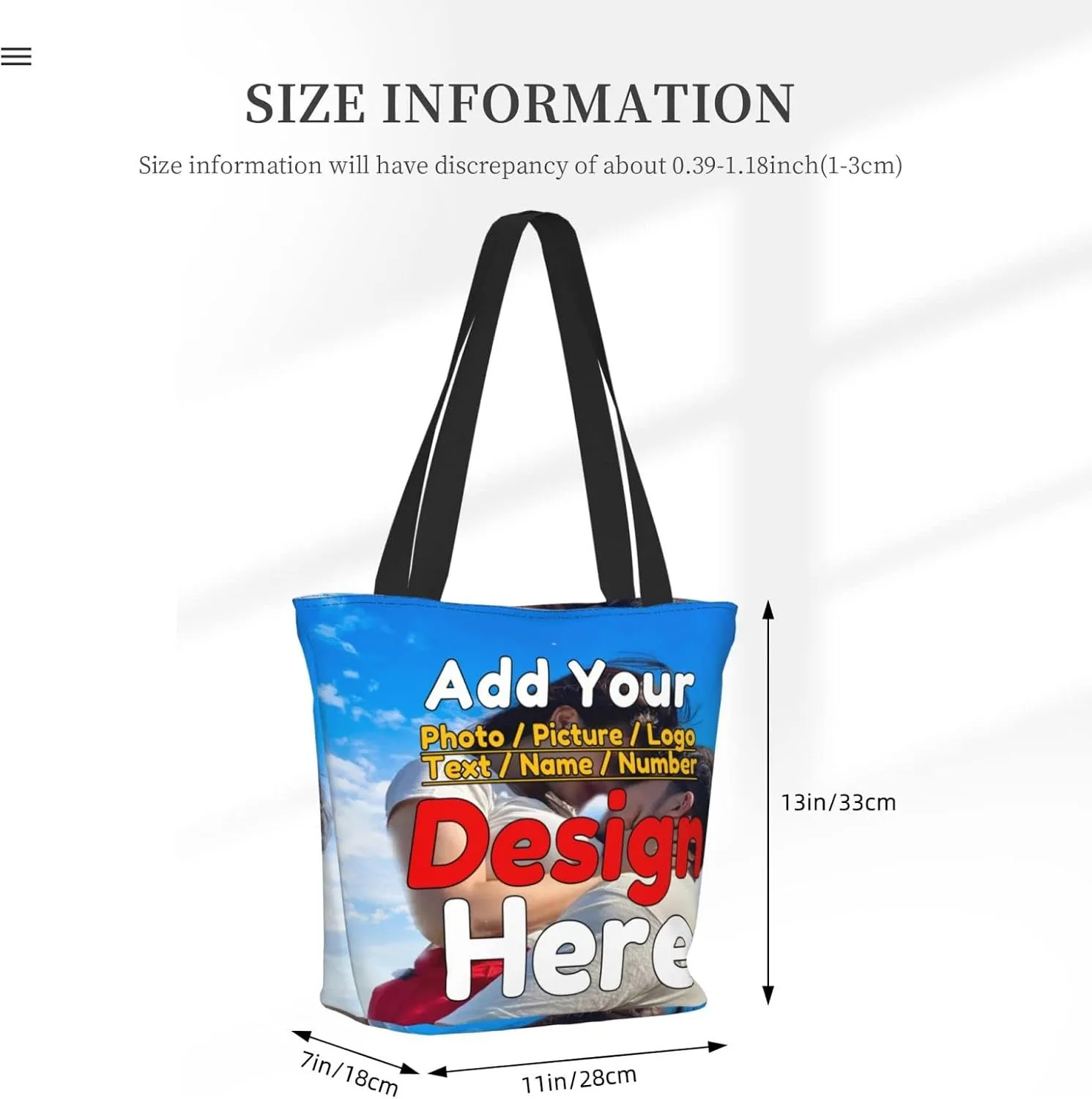 Custom Women's Tote Bag - Personalized Shoulder Handbag Gift