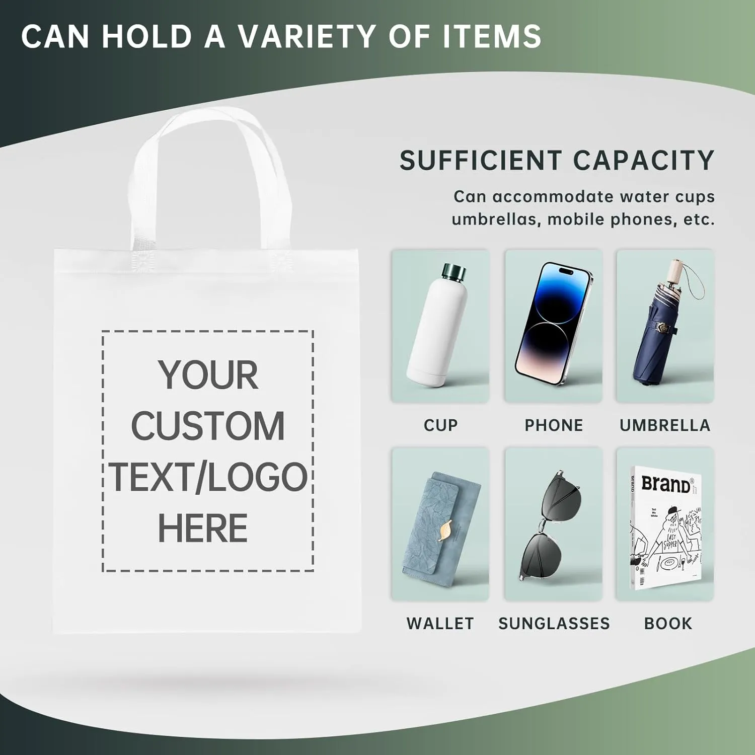 Customizable Tote Bags-100 Ideal for Sales,Business Activities,shopping,Parties,store,advertisement