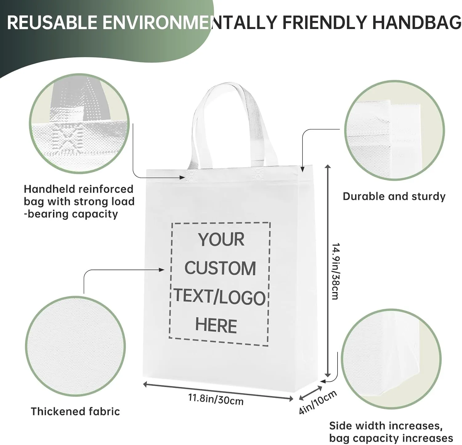 Customizable Tote Bags-100 Ideal for Sales,Business Activities,shopping,Parties,store,advertisement