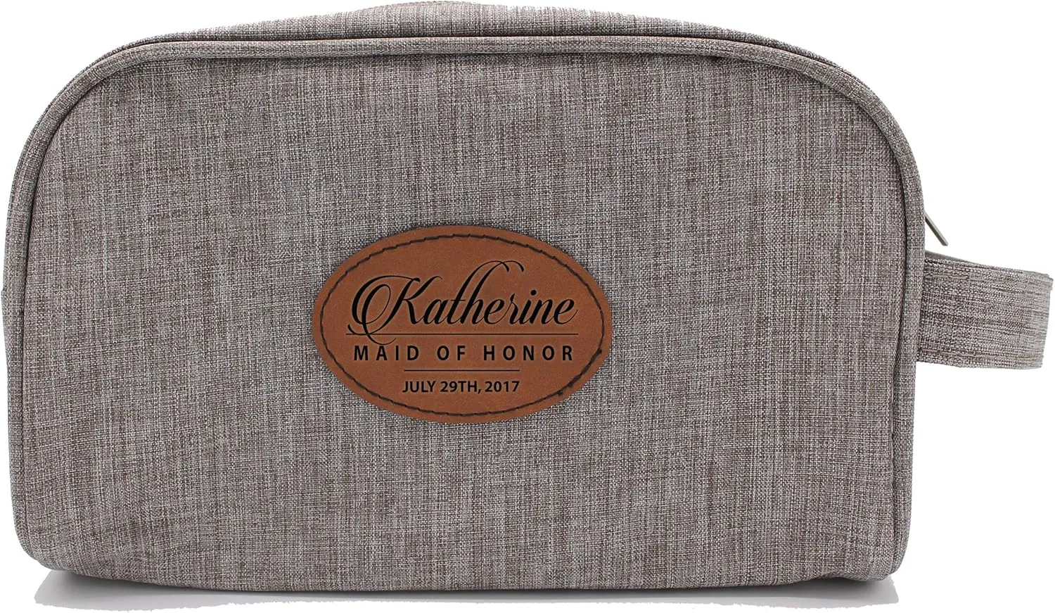 Customized Bridal Party Travel Toiletry Bags, Personalized Bridesmaid, Groomsmen, Cosmetic, Makeup or Dopp Kit (Taupe)