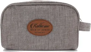 Customized Bridal Party Travel Toiletry Bags, Personalized Bridesmaid, Groomsmen, Cosmetic, Makeup or Dopp Kit (Taupe)