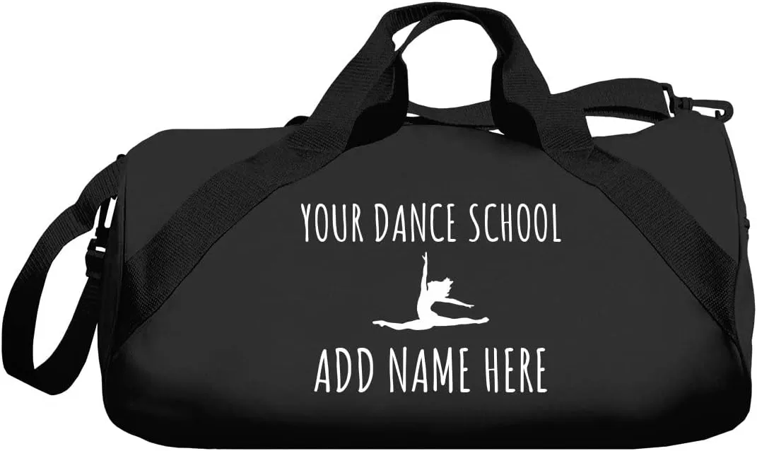 Customized Girl Personalized Dance Bag with School & Name: Barrel Duffel Bag