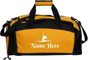CUSTOMIZED GIRL Personalized Dance Duffle - Custom Name Dance Bags For Every Dancer - Your Moves, Your Bag Gold