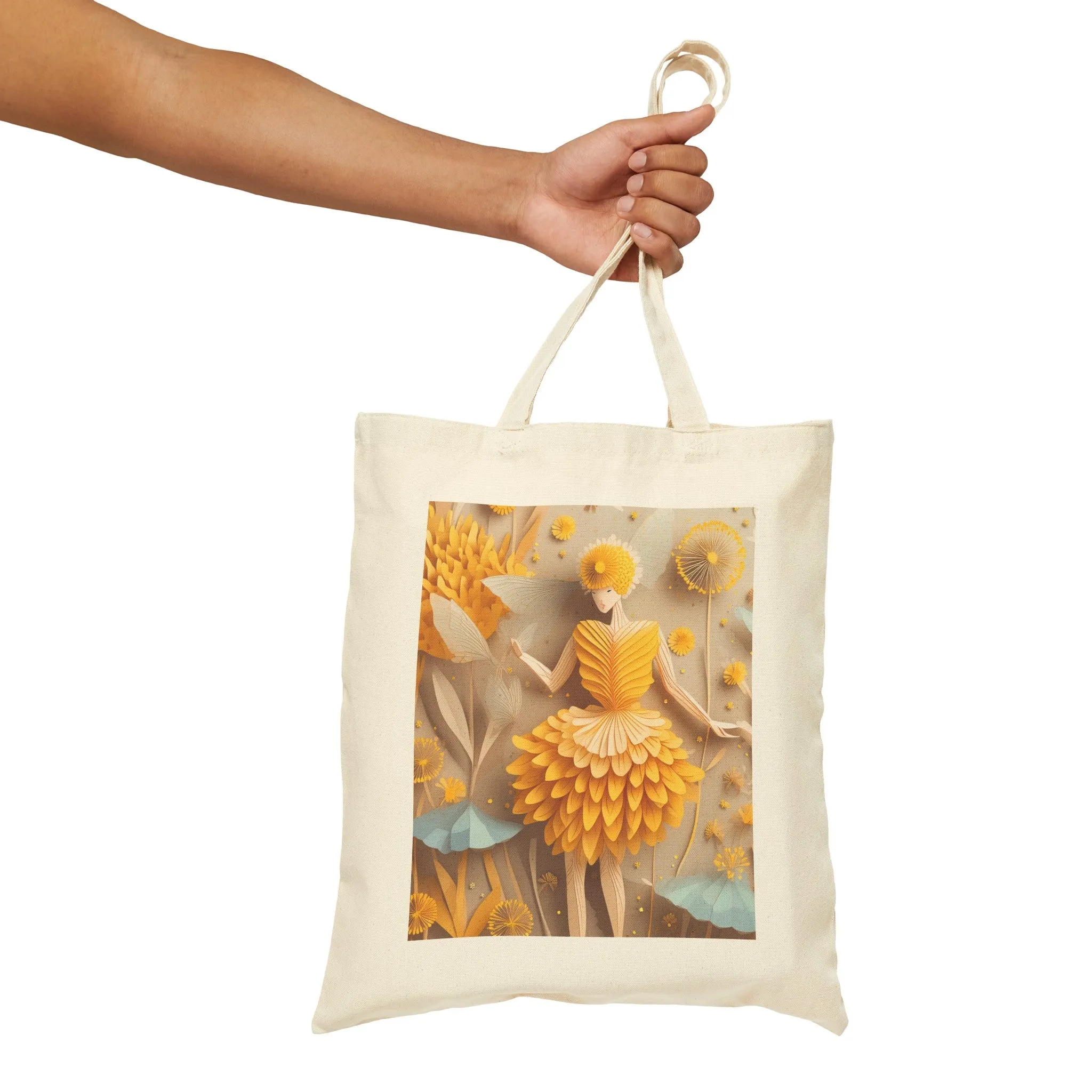 Dandelion Fairy Cotton Canvas Tote Bag