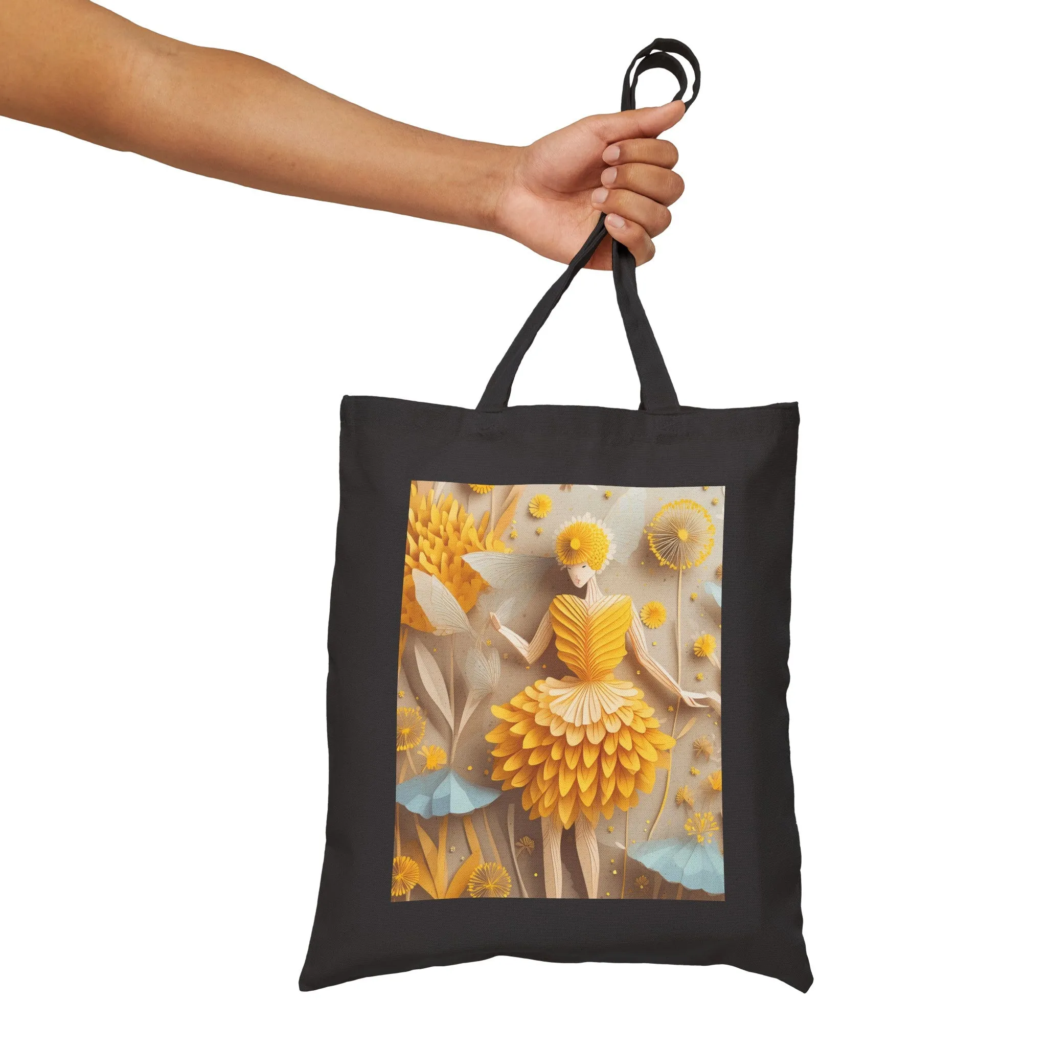 Dandelion Fairy Cotton Canvas Tote Bag