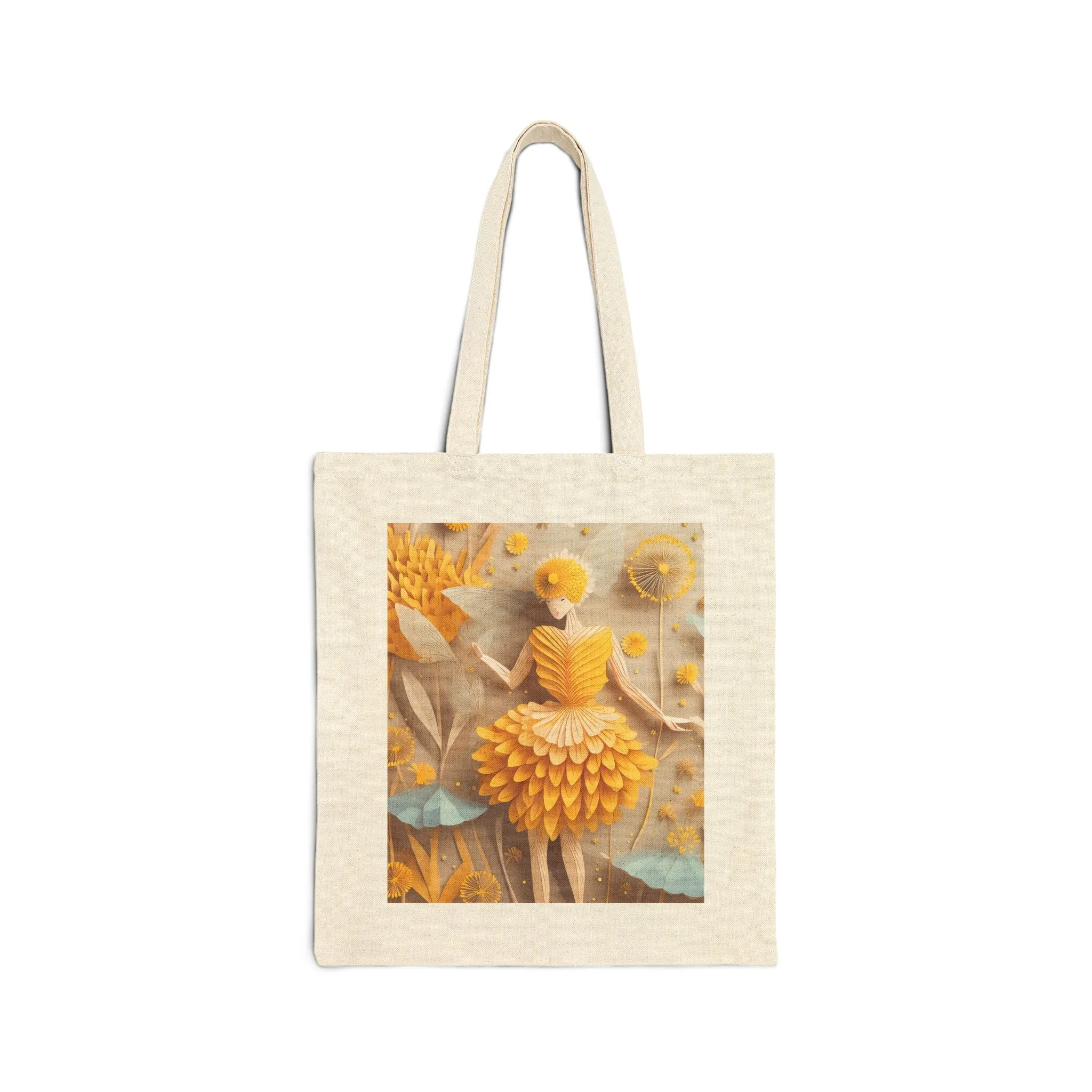 Dandelion Fairy Cotton Canvas Tote Bag