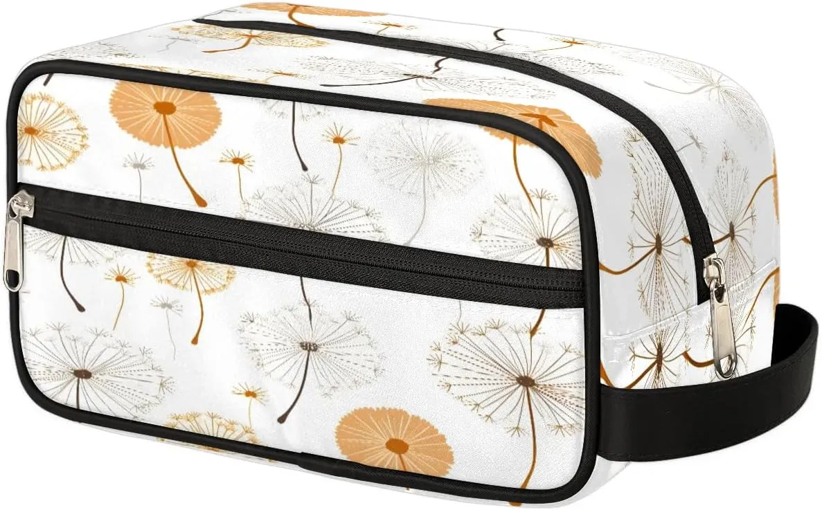 Delicate Dandelion Travel Toiletry Bag Wash Bag Portable Cosmetic Bag Toiletries Accessories Cosmetic Storage Bag Shower Shaving Bag Unisex Dandelion Print