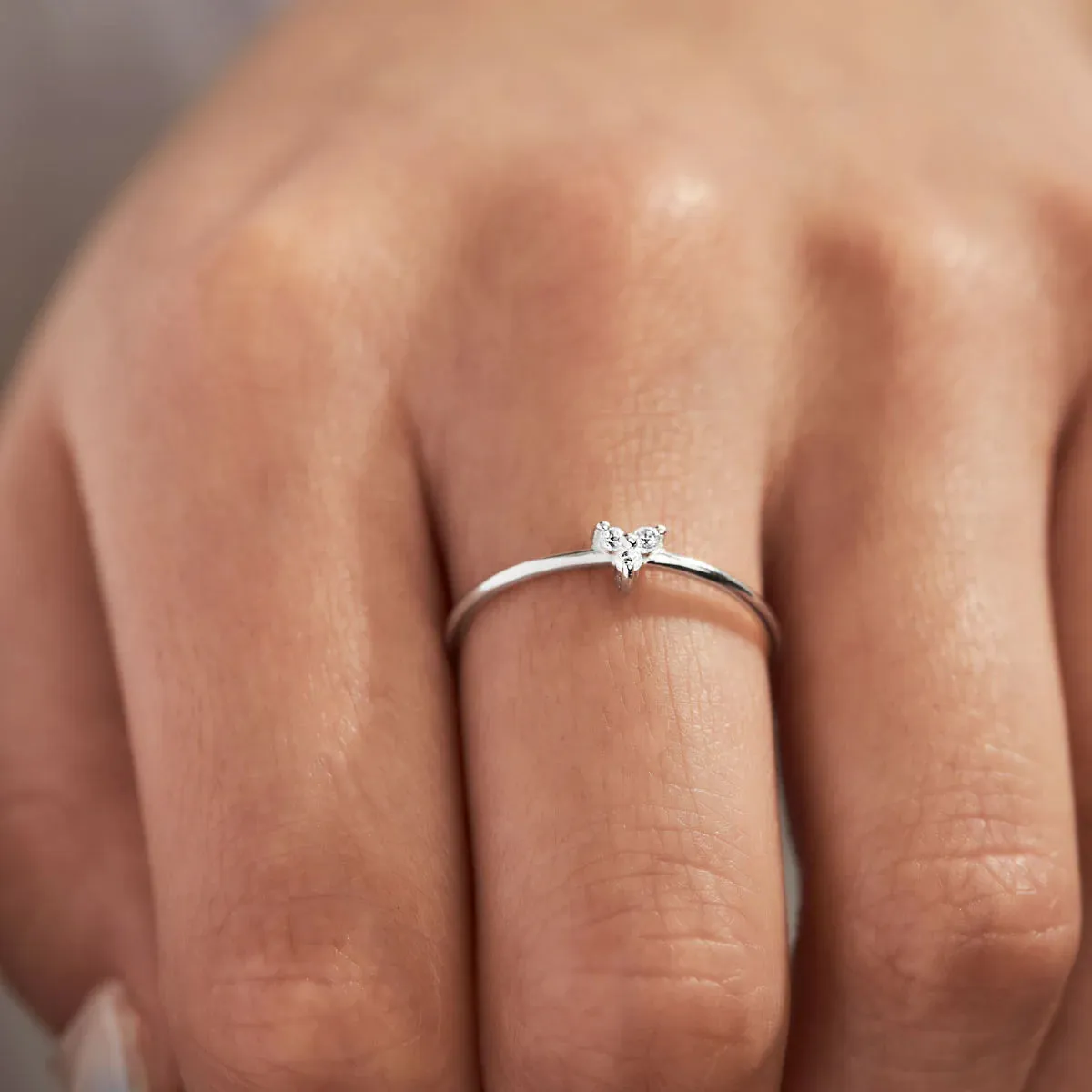 Delicate Starburst White Topaz Ring