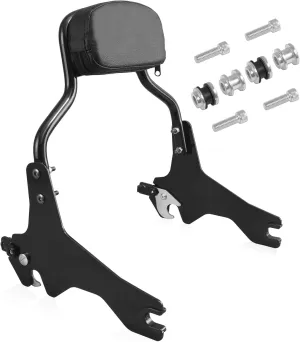 Detachable Chopped Sissy Bar Passenger Backrest with Docking for Harley Low Rider S ST Sport Glide 2018-Later Black