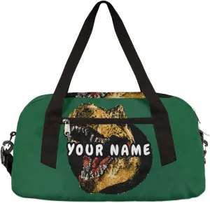 Dinosaurs Funny Personalized Kids Duffel Bag for Girls Boys, Dinosaurs Debris Custom Dance Bag Overnight Small Duffel Bag Carry On Weekend Sports Travel Bag for School Practice Gymnastics Ballet